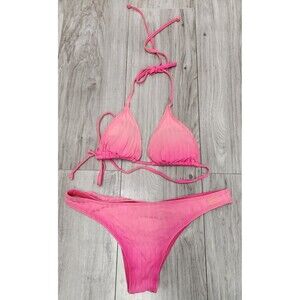 Breeza Pink 2 Piece Swiming Suit Woman's Size Top - L Bottom - S